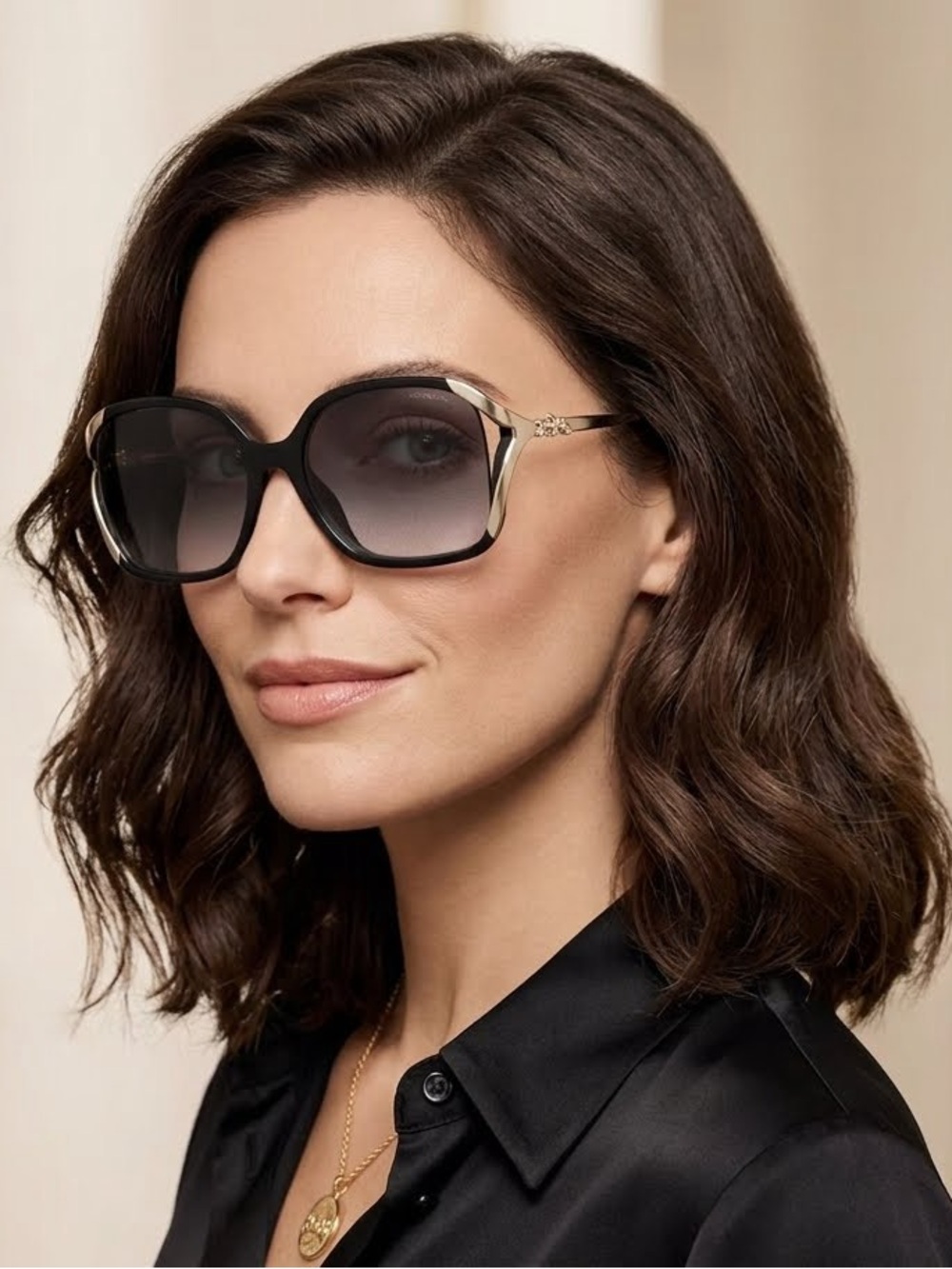 Coach Black Sunglasses with Gray Gradient Lenses